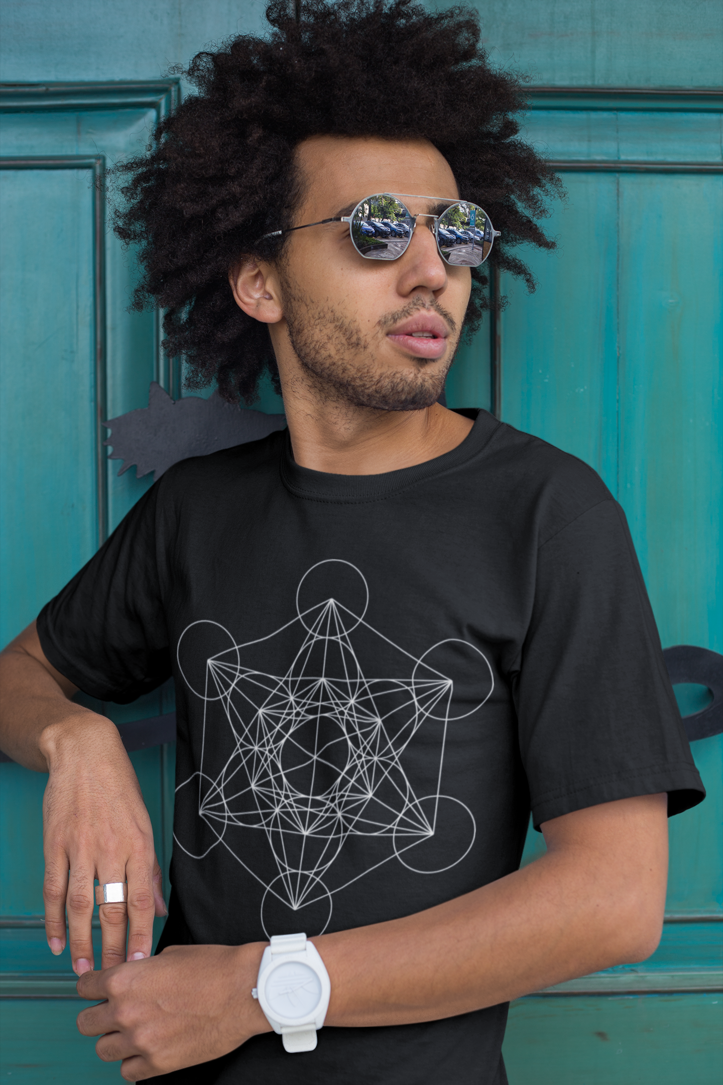 Cubeometry Men's Trippy T-shirt: Scared Geometry, Psychedelic