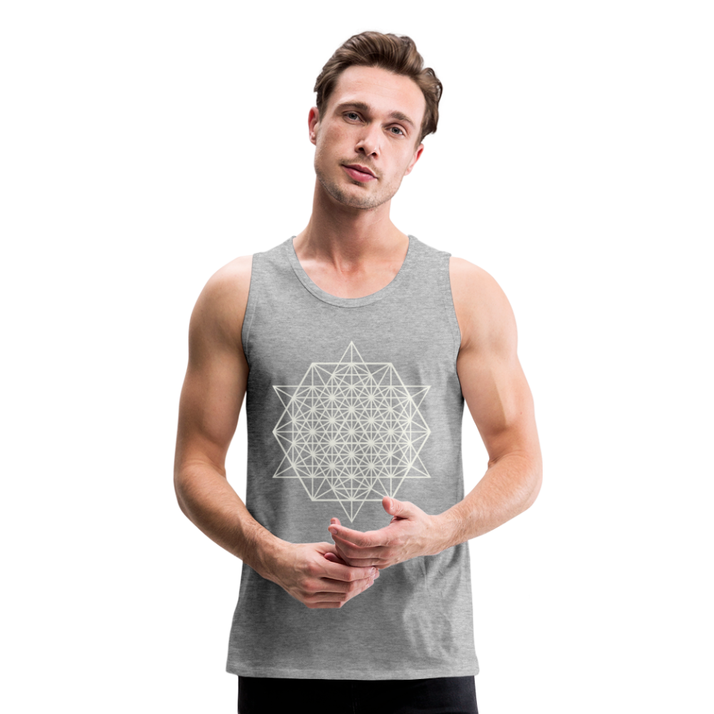 64 Tetrahedron Grid Men’s Tank - heather gray