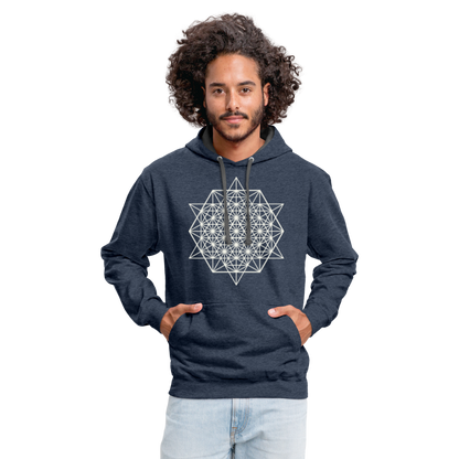 64 Tetrahedron Grid Hoodie - indigo heather/asphalt