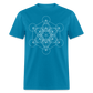 Metatron's Cube Unisex T-Shirt - turquoise