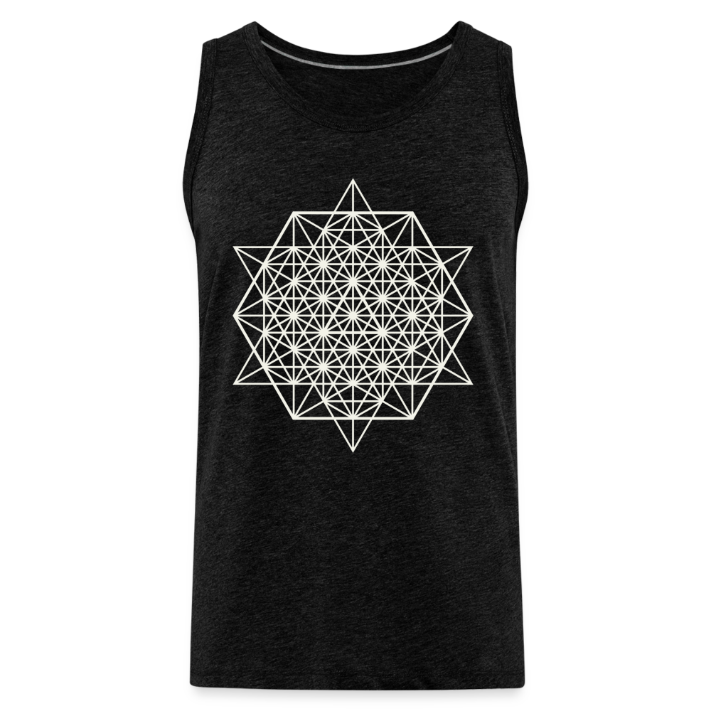 64 Tetrahedron Grid Men’s Tank - charcoal grey