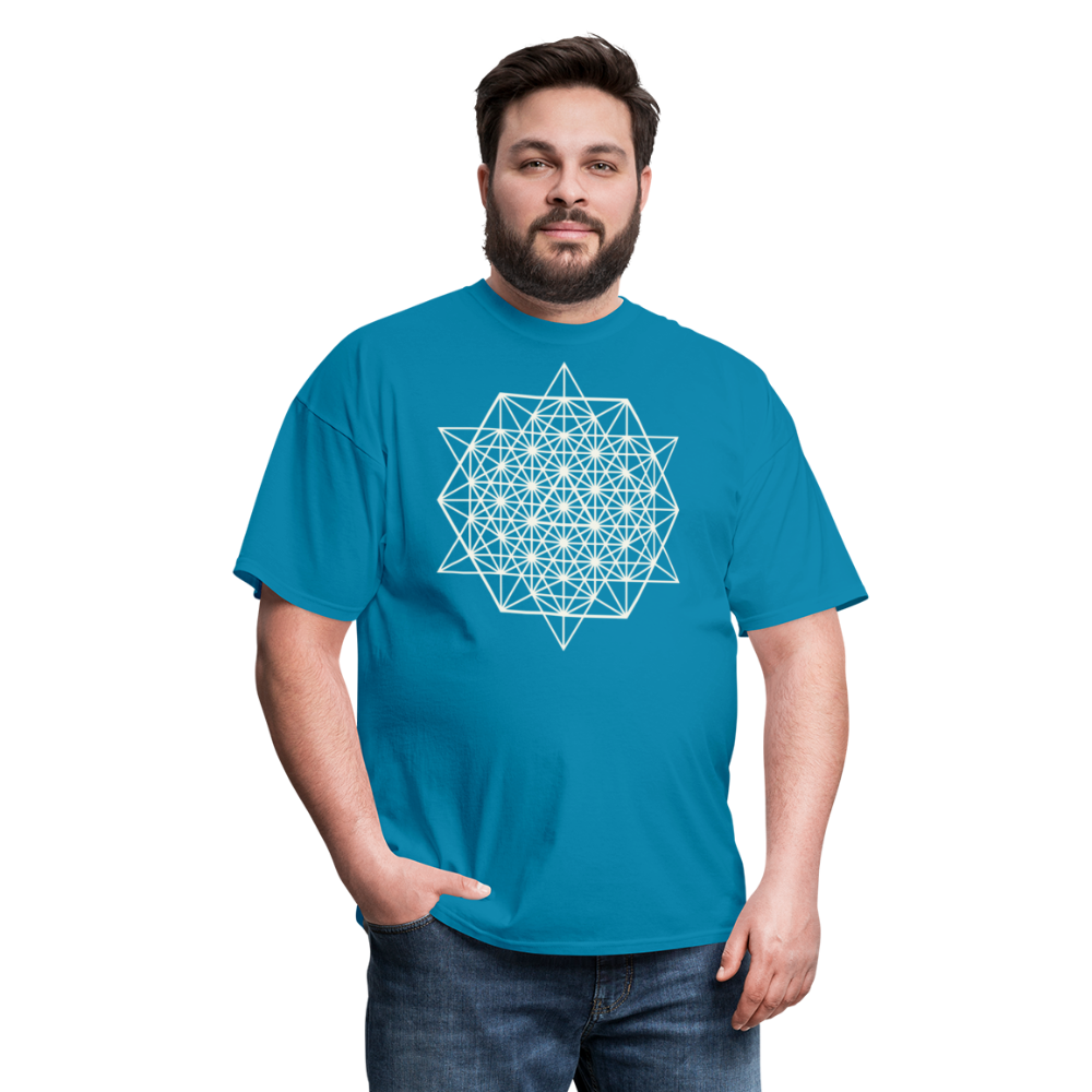 64 Tetrahedron Grid Unisex T-Shirt - turquoise