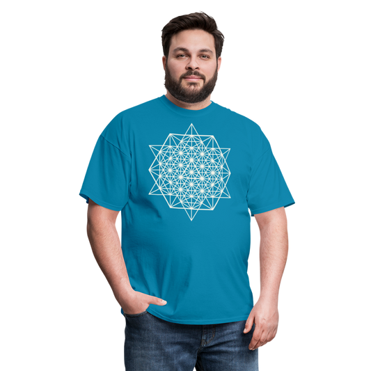 64 Tetrahedron Grid Unisex T-Shirt - turquoise