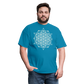 64 Tetrahedron Grid Unisex T-Shirt - turquoise