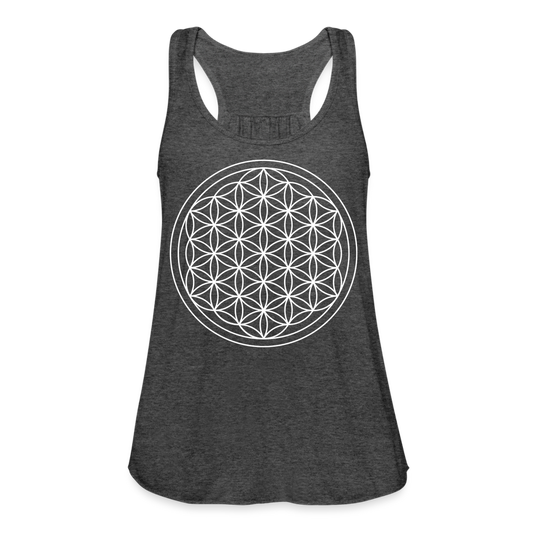 Women's Flowy Tank Top - Flower of Life - deep heather