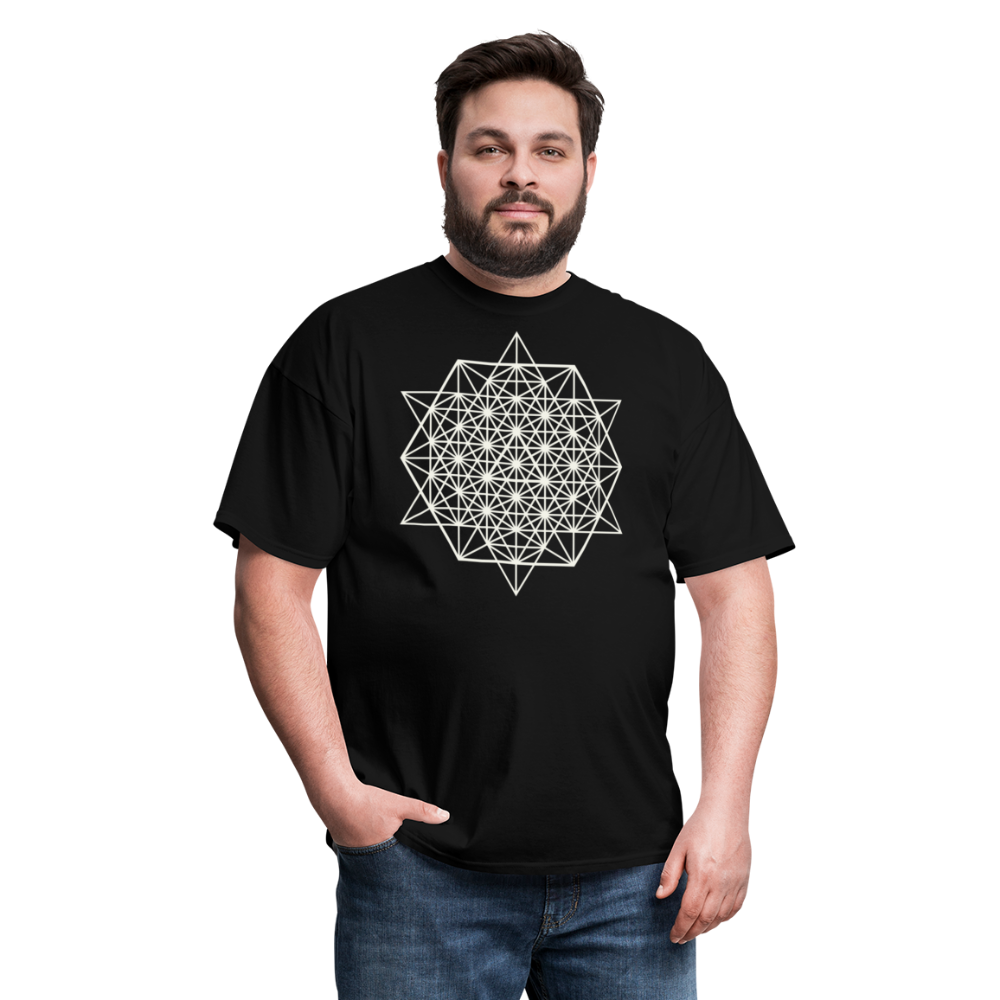 64 Tetrahedron Grid Unisex T-Shirt - black