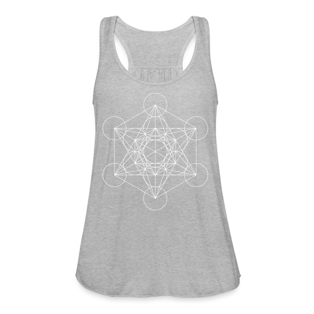 Women's Flowy Tank Top - Metatron's Cube - heather gray