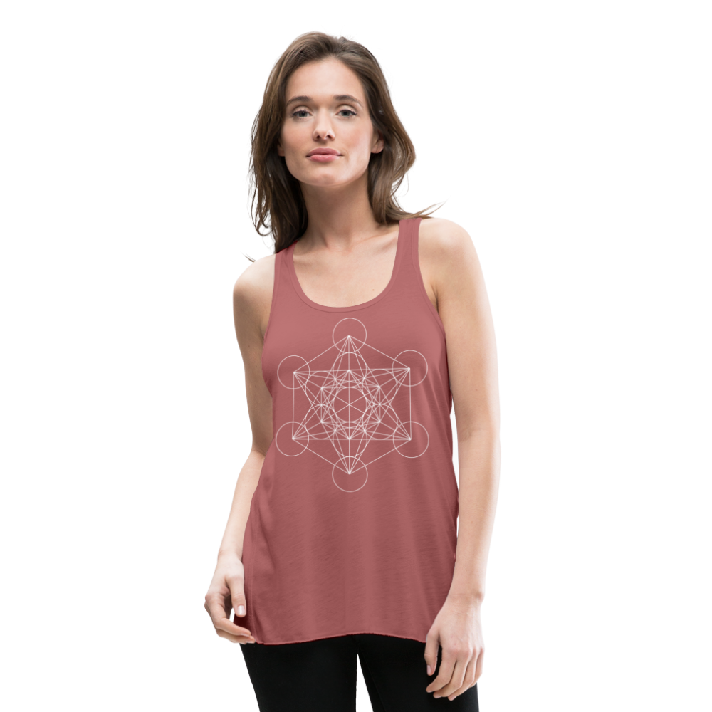 Women's Flowy Tank Top - Metatron's Cube - mauve