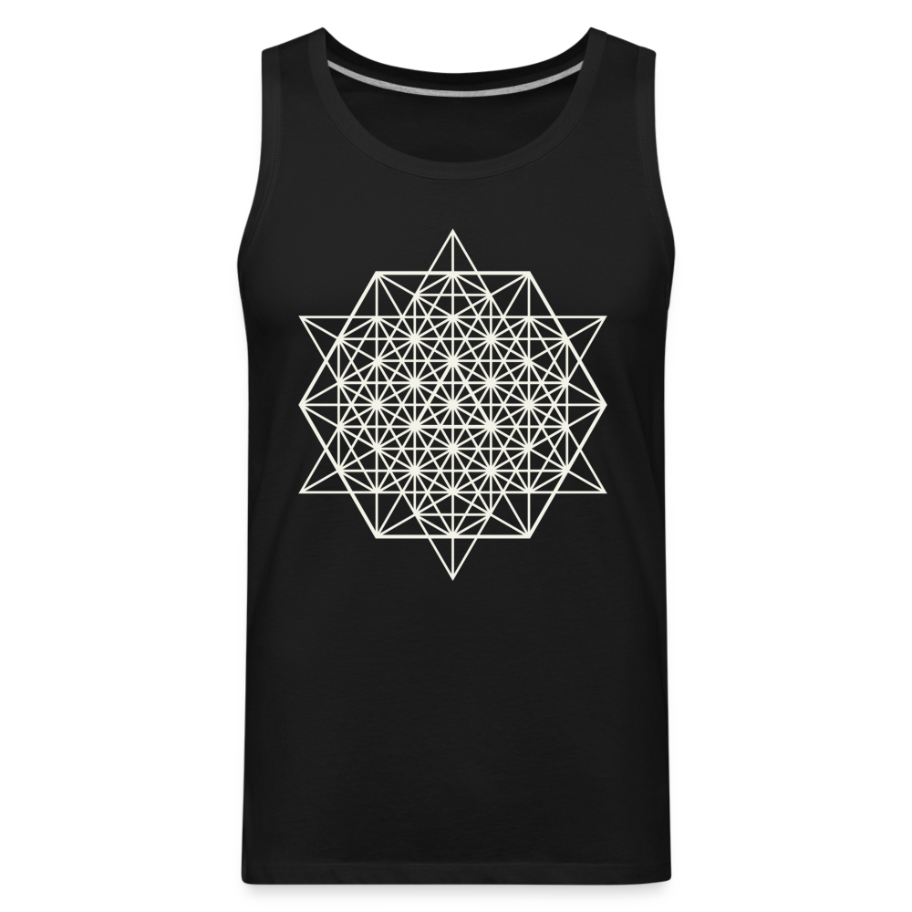 64 Tetrahedron Grid Men’s Tank - black