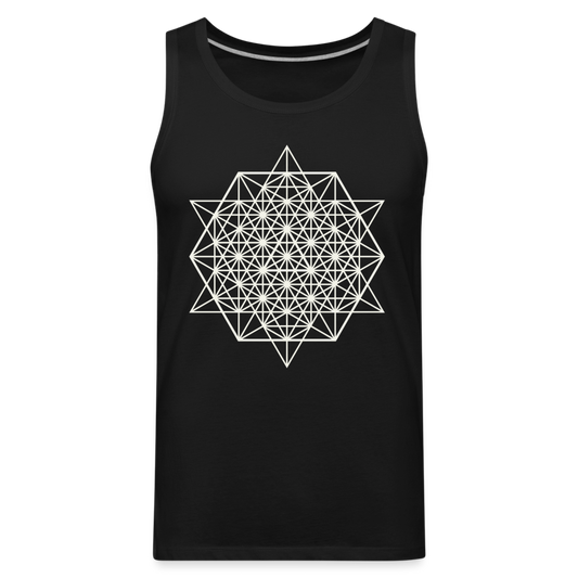 64 Tetrahedron Grid Men’s Tank - black