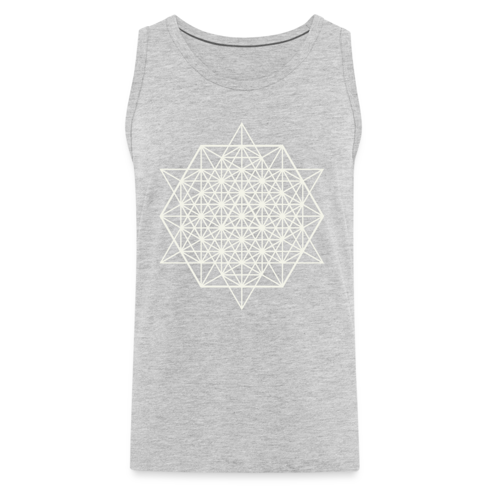 64 Tetrahedron Grid Men’s Tank - heather gray