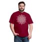 64 Tetrahedron Grid Unisex T-Shirt - burgundy