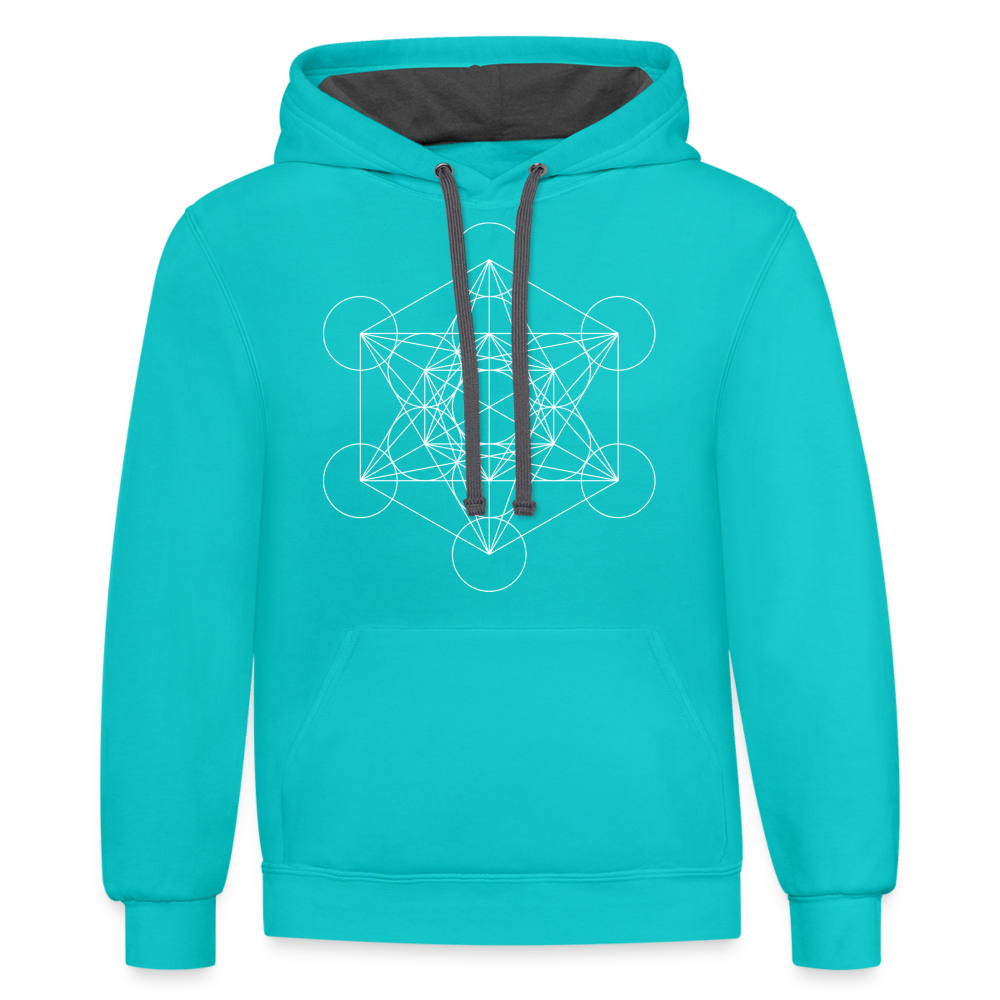 Metatron's Cube Hoodie - scuba blue/asphalt