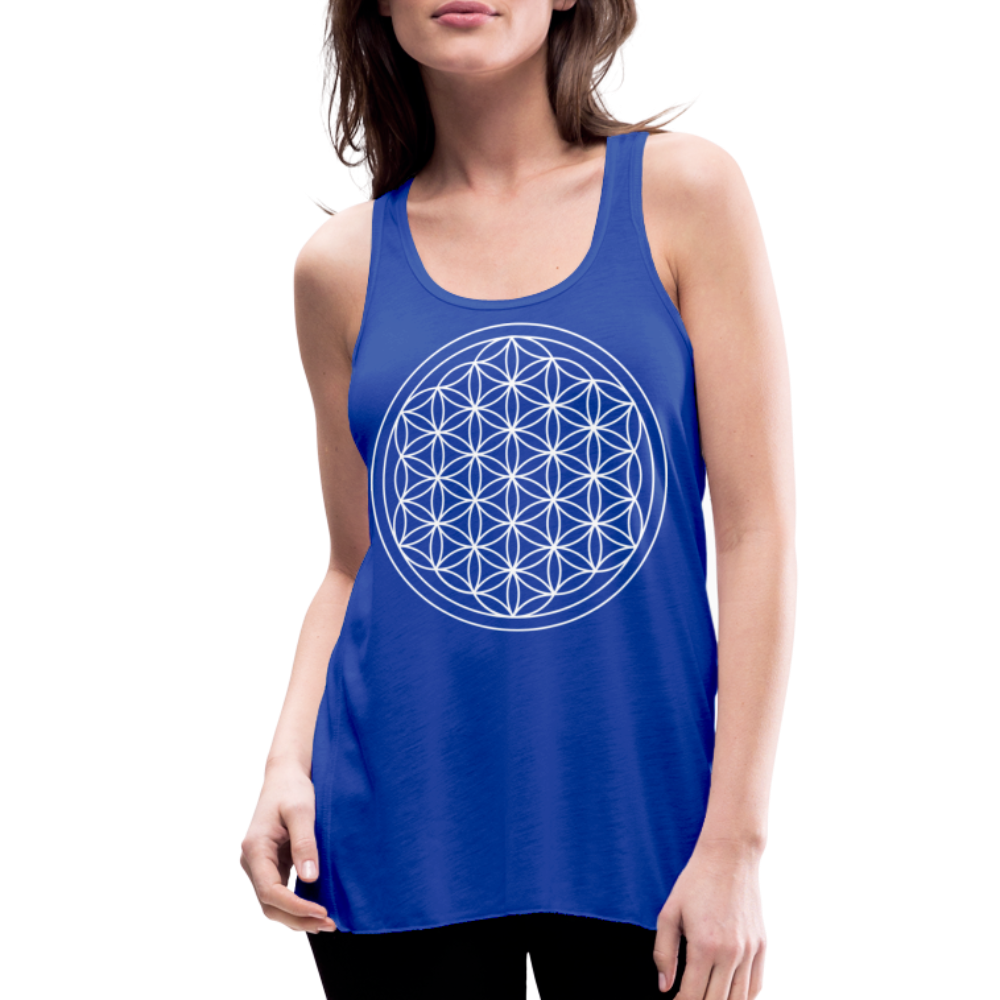 Women's Flowy Tank Top - Flower of Life - royal blue