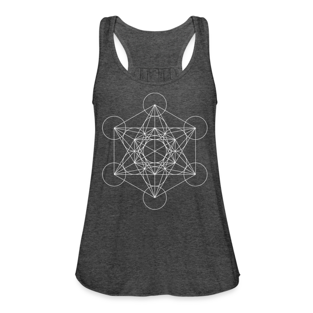 Women's Flowy Tank Top - Metatron's Cube - deep heather