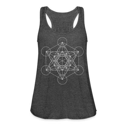 Women's Flowy Tank Top - Metatron's Cube - deep heather