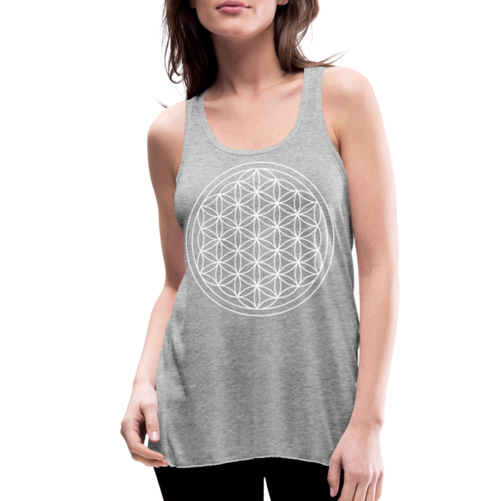 Women's Flowy Tank Top - Flower of Life - heather gray