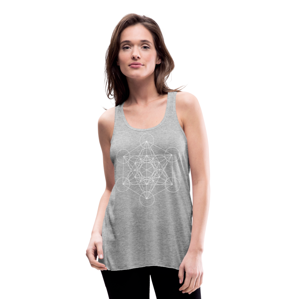 Women's Flowy Tank Top - Metatron's Cube - heather gray