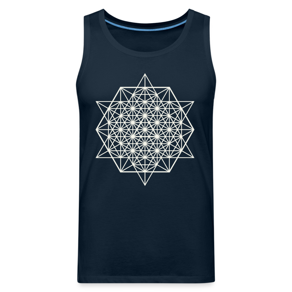 64 Tetrahedron Grid Men’s Tank - deep navy