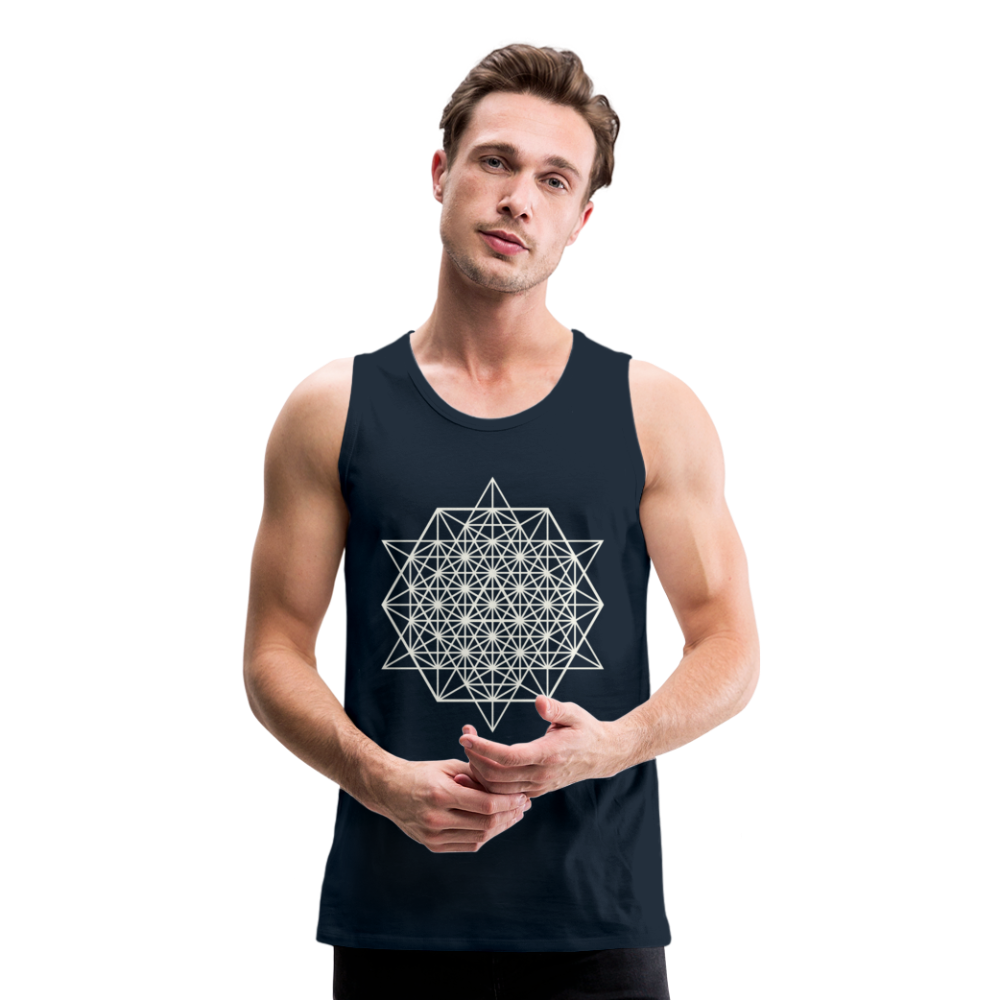 64 Tetrahedron Grid Men’s Tank - deep navy