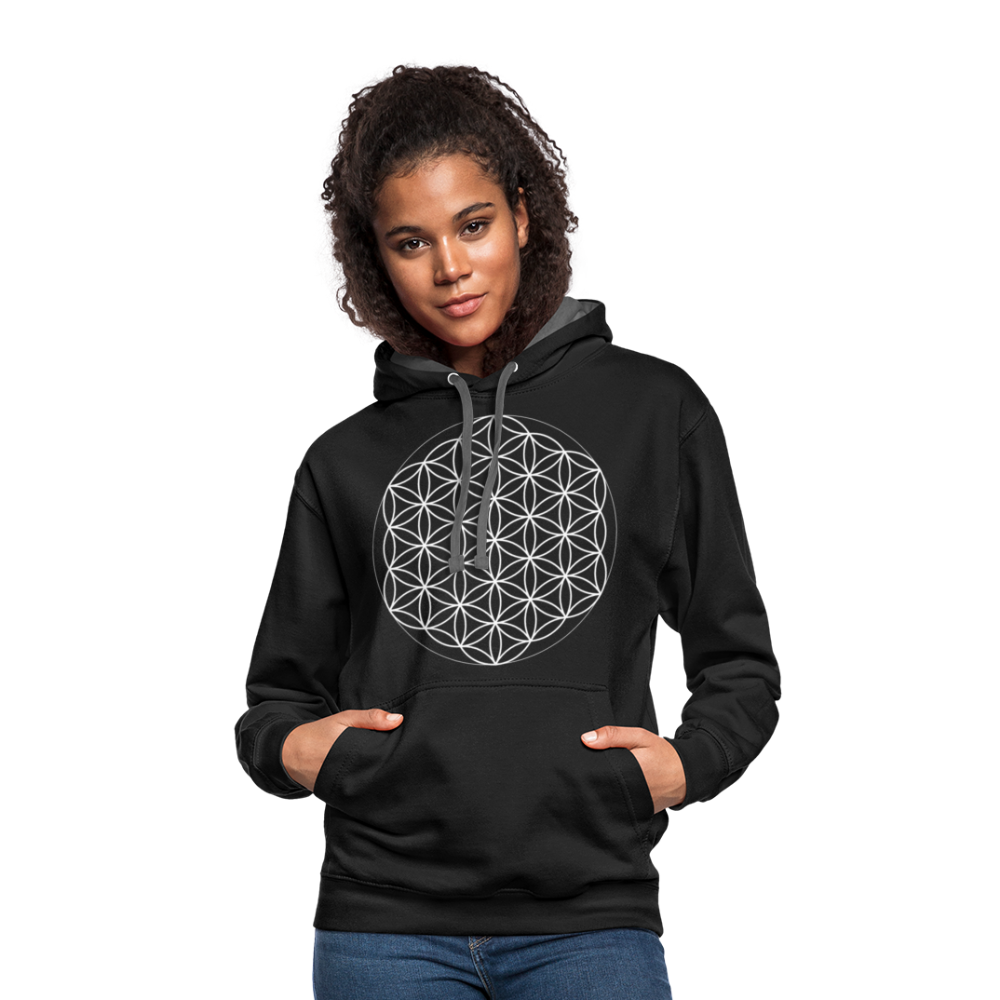 Flower of Life Hoodie - black/asphalt