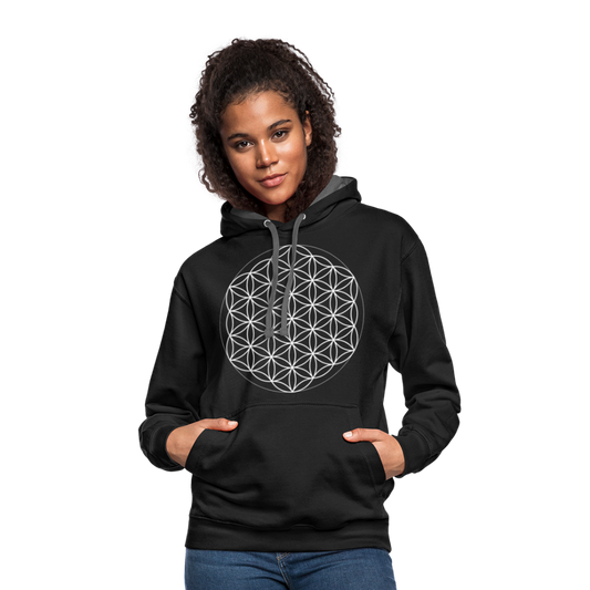 Flower of Life Hoodie - black/asphalt