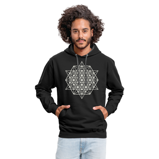 64 Tetrahedron Grid Hoodie - black/asphalt