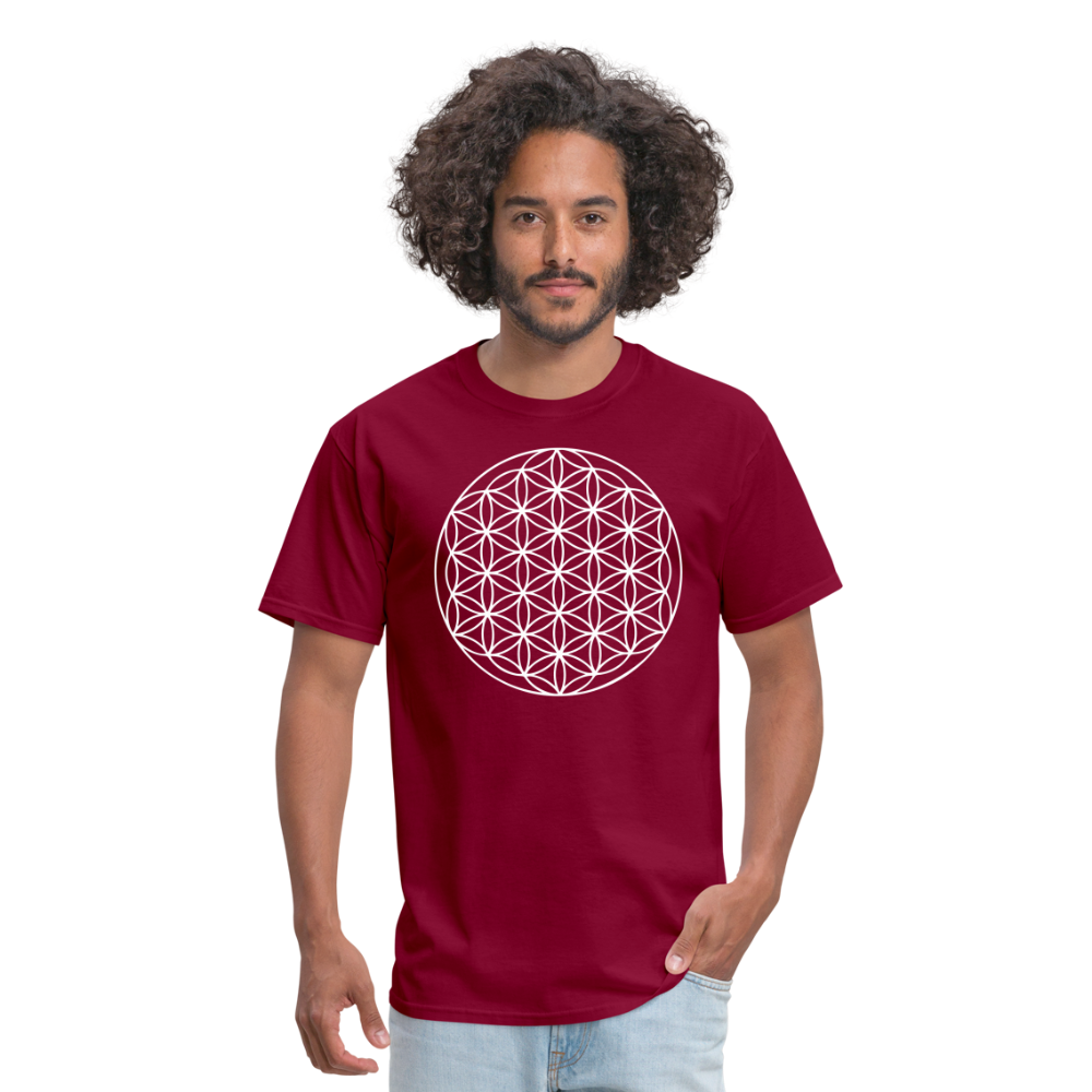 Flower of Life Unisex T-Shirt - burgundy