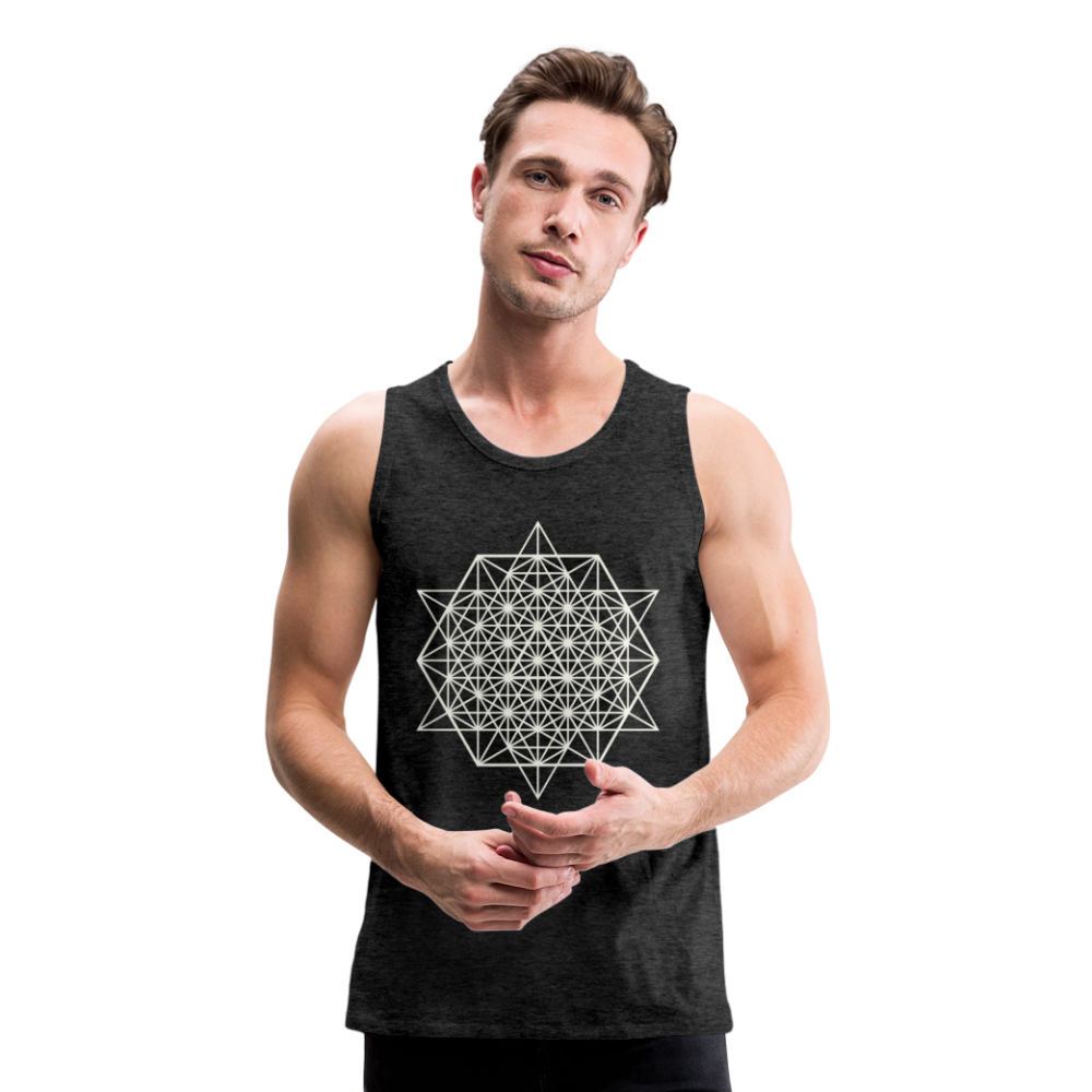 64 Tetrahedron Grid Men’s Tank - charcoal grey