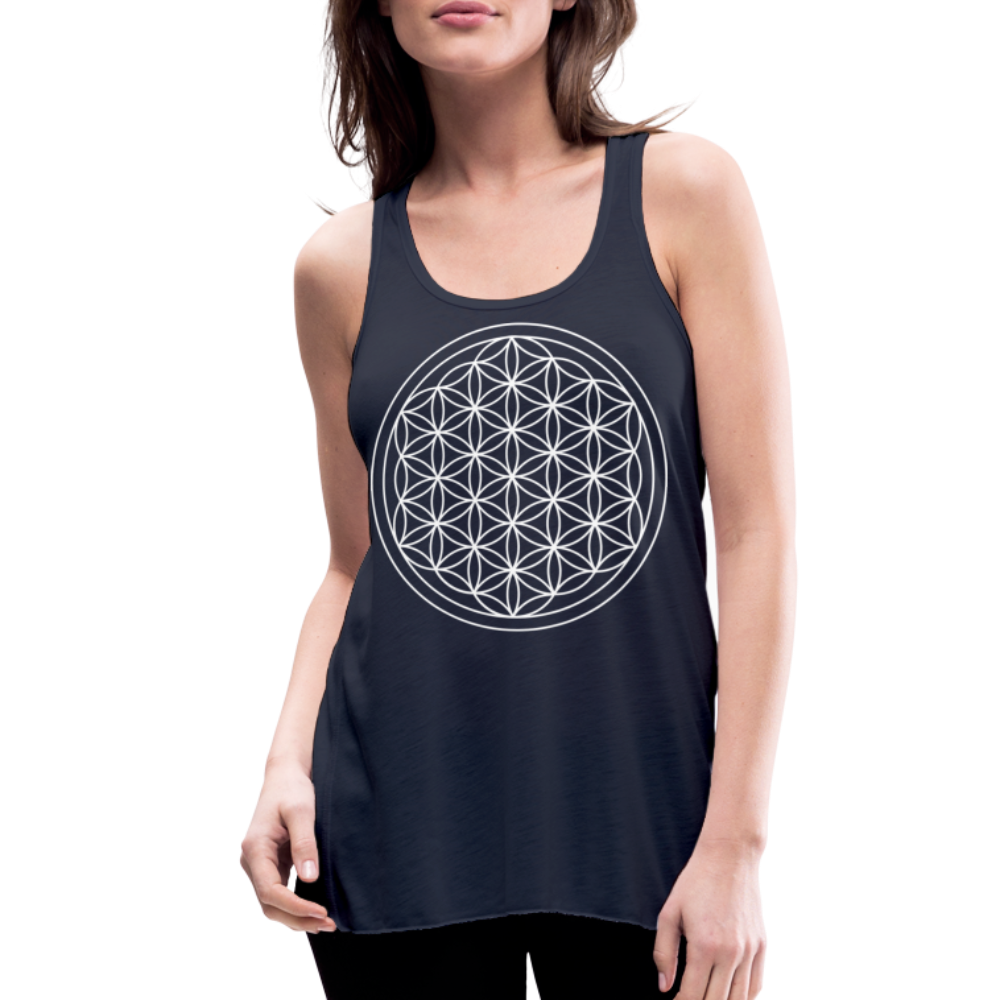 Women's Flowy Tank Top - Flower of Life - navy