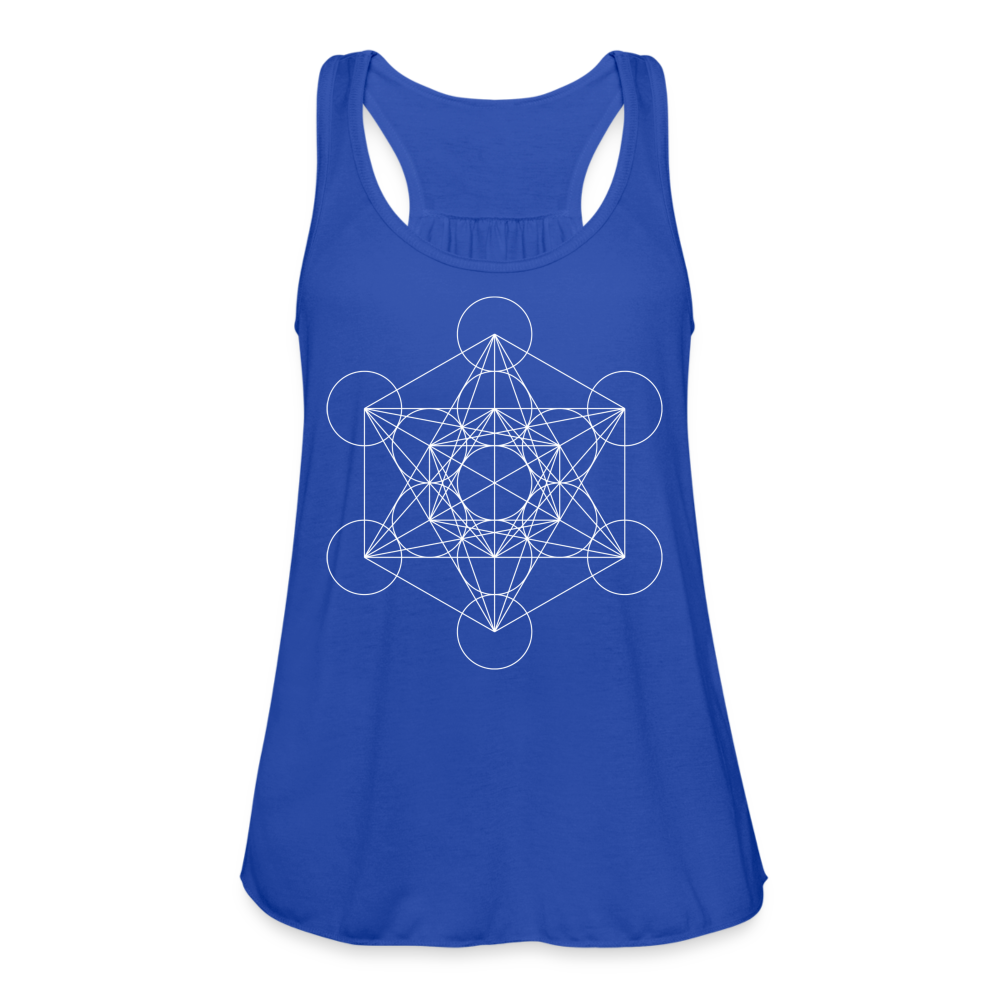 Women's Flowy Tank Top - Metatron's Cube - royal blue