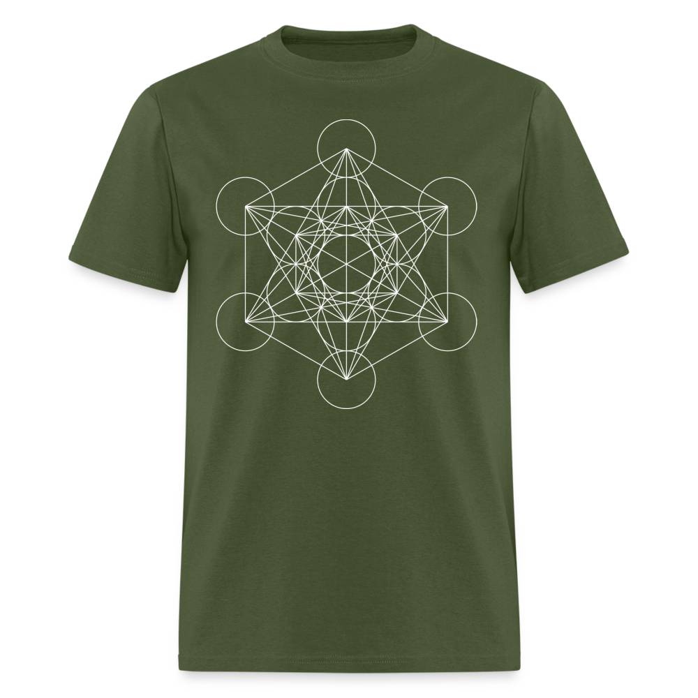 Metatron's Cube Unisex T-Shirt - military green