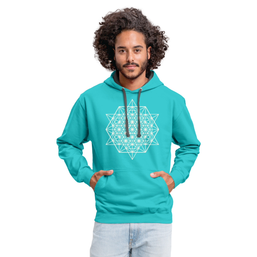 64 Tetrahedron Grid Hoodie - scuba blue/asphalt