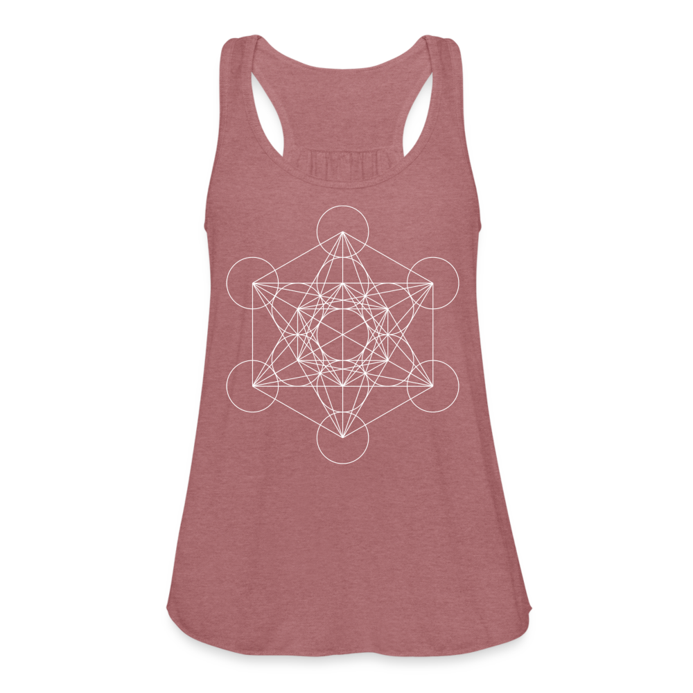 Women's Flowy Tank Top - Metatron's Cube - mauve