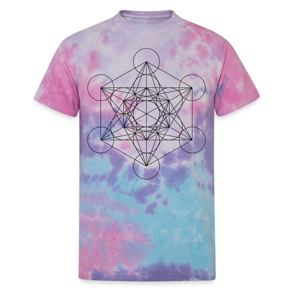 Metatron's Cube Unisex Tie Dye Tee - cotton candy