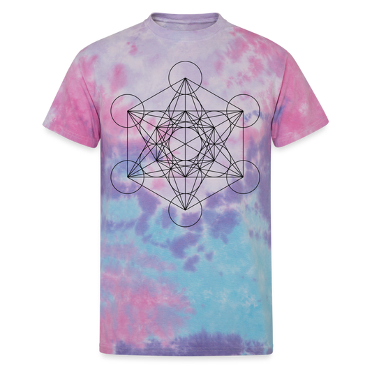 Metatron's Cube Unisex Tie Dye Tee - cotton candy