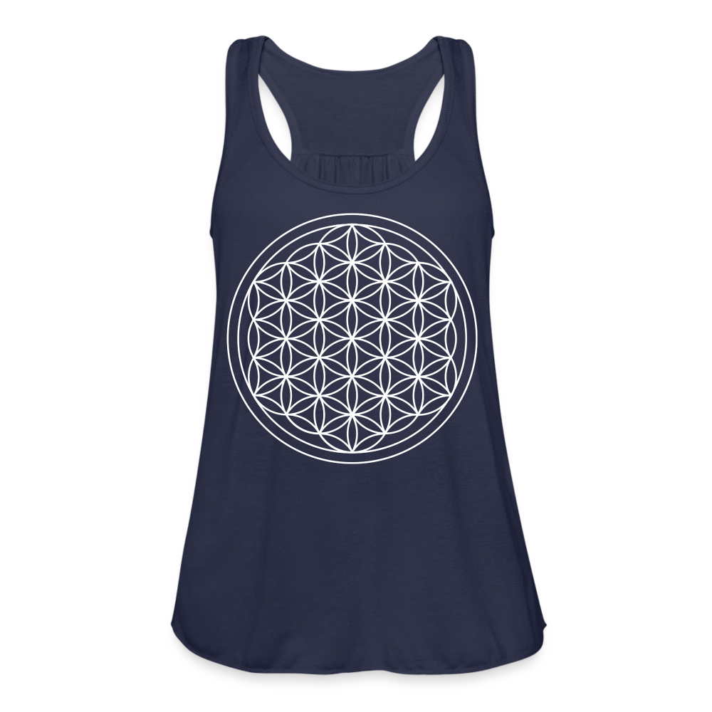 Women's Flowy Tank Top - Flower of Life - navy