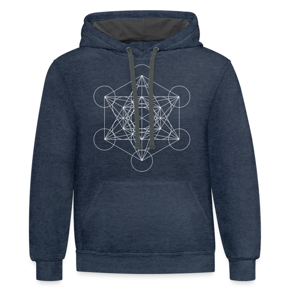 Metatron's Cube Hoodie - indigo heather/asphalt