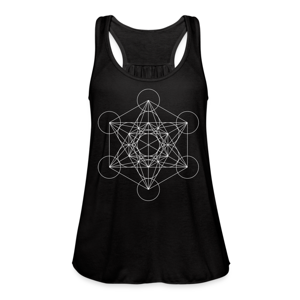 Women's Flowy Tank Top - Metatron's Cube - black