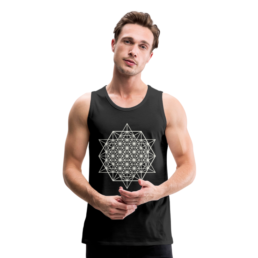 64 Tetrahedron Grid Men’s Tank - black