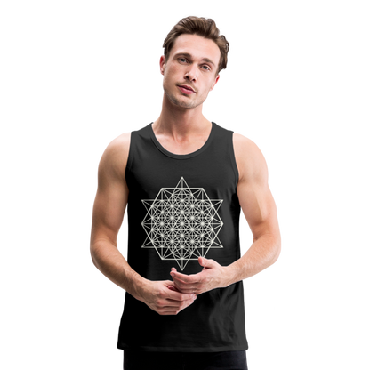 64 Tetrahedron Grid Men’s Tank - black